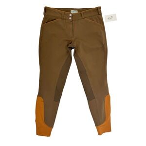 Dover Saddlery Brown Knee Patch Equestrian Riding Breeches Pants Size 32